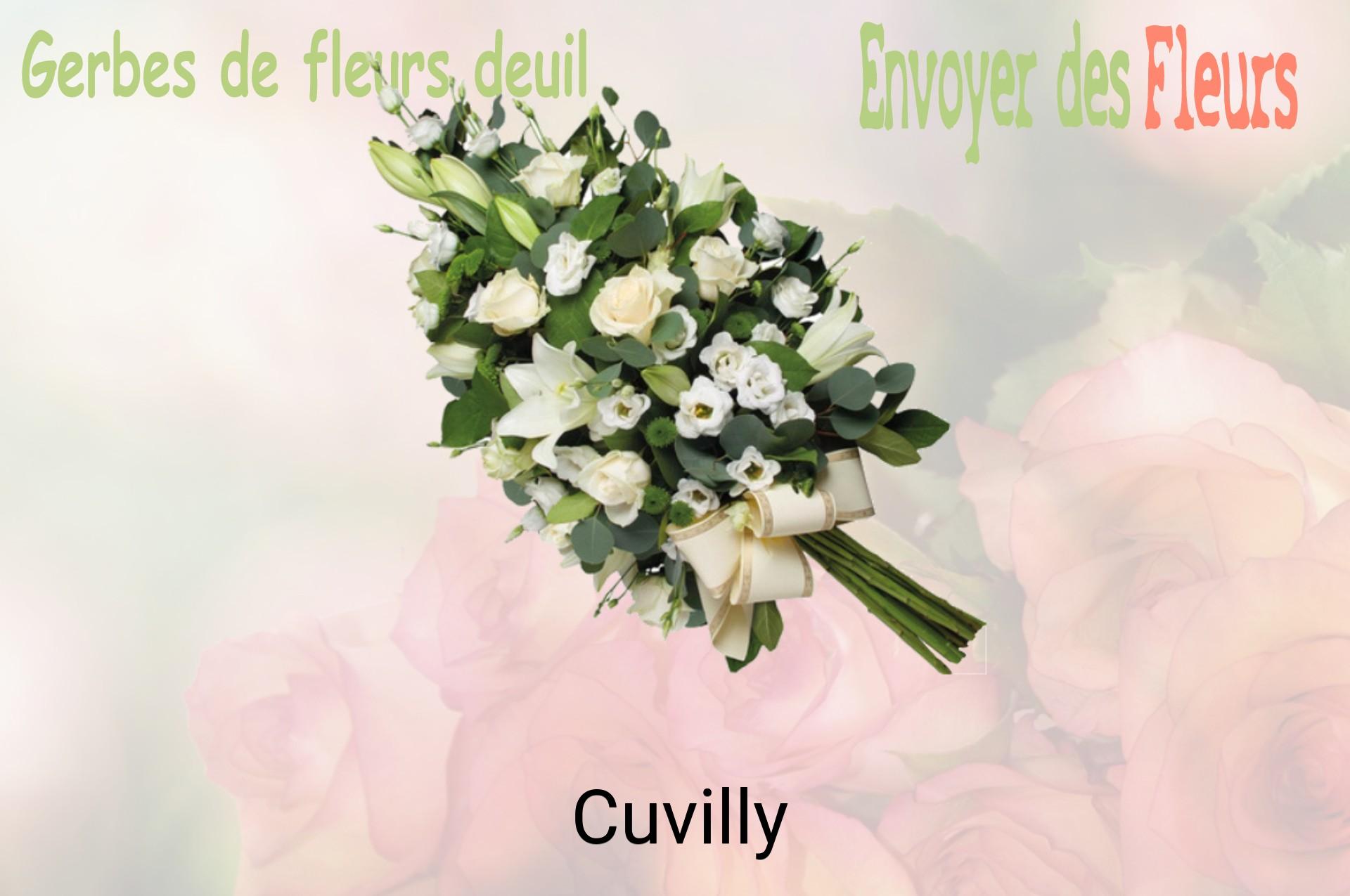 Gerbe de fleurs de deuil livrée à Cuvilly